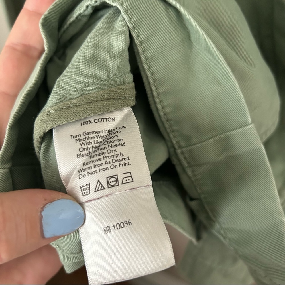 Eddie Bauer Jacket Legend Wash Green Cargo Lightweight Fall Spring Neutral - Picture 8 of 9